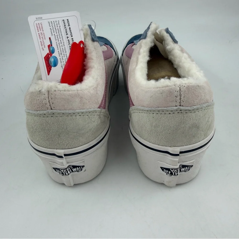 Vans Unisex Old Skool Stackform-SZ 5-Sherpa Trim Platform Shoe Sneakers Pastel
